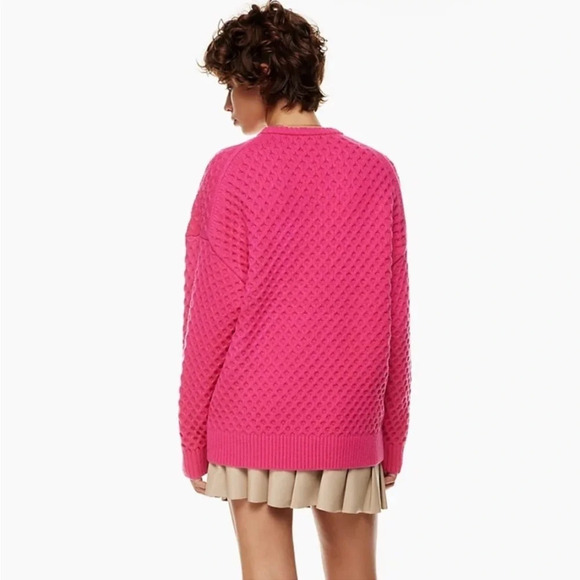 Sweet Cozy Aritzia Sunday Best Peggy Sweater Ultra Pink - S - Picture 3 of 6
